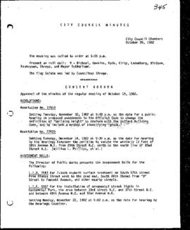 City Council Meeting Minutes, October 26, 1982