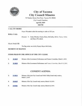 City Council Meeting Minutes, April 23, 2019