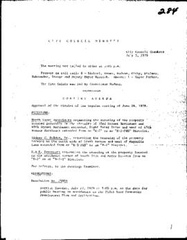 City Council Meeting Minutes, July 3, 1979