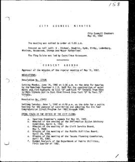 City Council Meeting Minutes, May 18, 1982