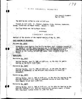 City Council Meeting Minutes, May 19, 1981