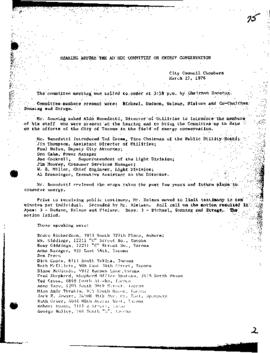 City Council Meeting Minutes, Hearing, March 27, 1976