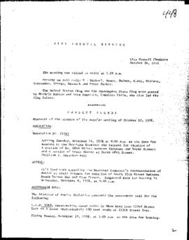 City Council Meeting Minutes, October 24, 1978