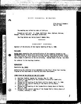 City Council Meeting Minutes, May 10, 1988