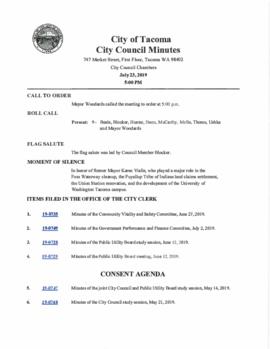 City Council Meeting Minutes, July 23, 2019