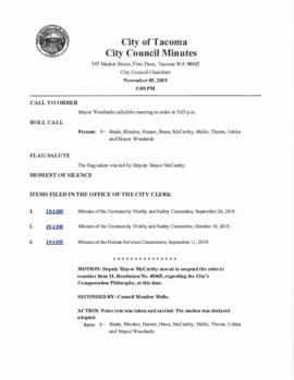 City Council Meeting Minutes, November 5, 2019