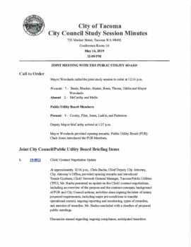 City Council Study Session Minutes, May 14, 2019