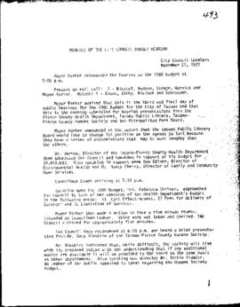 City Council Meeting Minutes, November 21, 1979