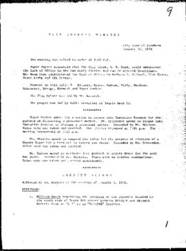 City Council Meeting Minutes, January 10, 1978