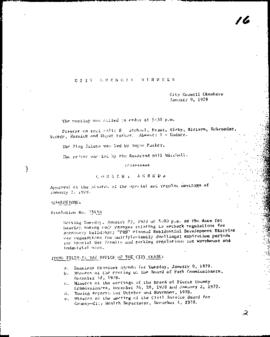 City Council Meeting Minutes, January 9, 1979