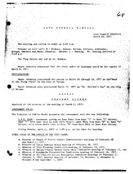 City Council Meeting Minutes, March 15, 1977