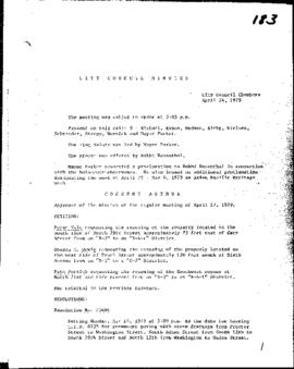 City Council Meeting Minutes, April 24, 1979