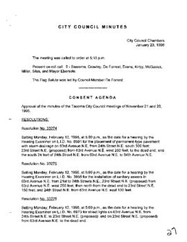 City Council Meeting Minutes, January 23, 1996