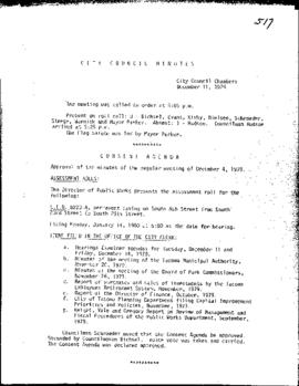 City Council Meeting Minutes, December 11, 1979