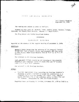 City Council Meeting Minutes, September 12, 1978