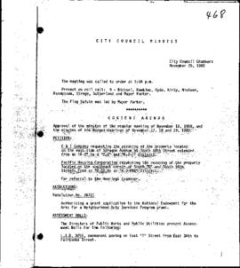 City Council Meeting Minutes, November 25, 1980