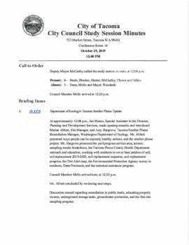 City Council Study Session Minutes, October 29, 2019