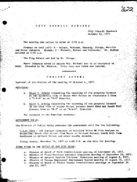 City Council Meeting Minutes, October 11, 1977