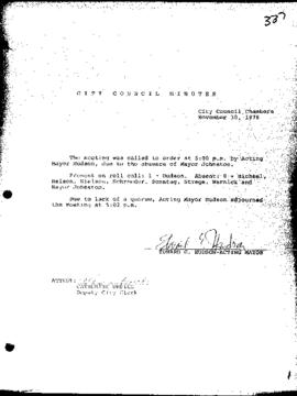 City Council Meeting Minutes, November 30, 1976