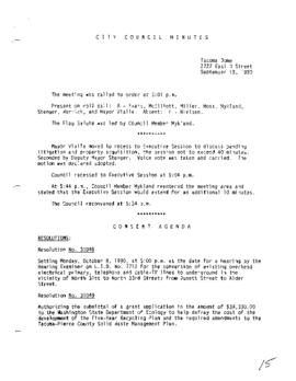 City Council Meeting Minutes, September 18, 1990