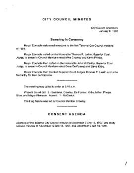 City Council Meeting Minutes, January 6, 1998
