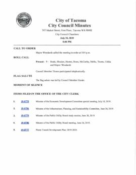 City Council Meeting Minutes, July 30, 2019