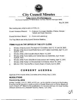 City Council Meeting Minutes, May 24, 2005