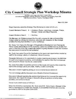 City Council Meeting Minutes, March 20, 2004