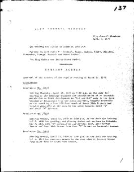 City Council Meeting Minutes, April 3, 1979