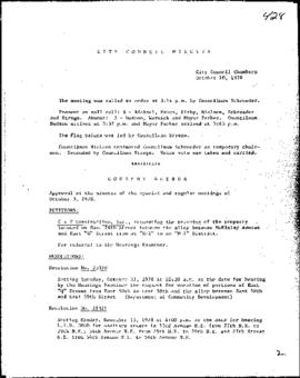 City Council Meeting Minutes, October 10, 1978