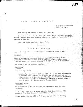 City Council Meeting Minutes, April 10, 1979