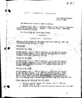 City Council Meeting Minutes, June 17, 1980