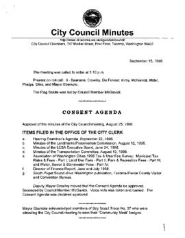 City Council Meeting Minutes, September 15, 1998