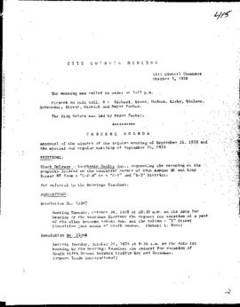 City Council Meeting Minutes, October 3, 1978