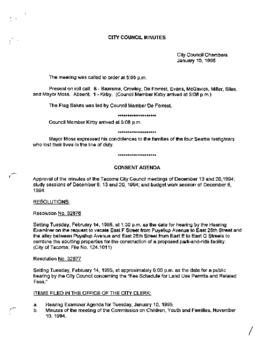 City Council Meeting Minutes, January 10, 1995
