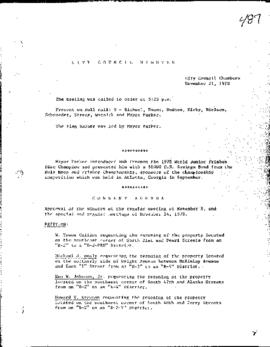 City Council Meeting Minutes, November 21, 1978