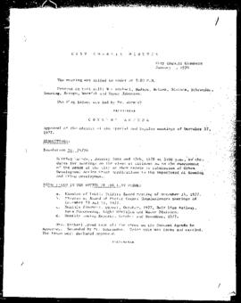 City Council Meeting Minutes, January 2, 1978